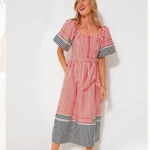 Hunter Bell Stripe Lucy Dress Red Blue Color Womens size 4